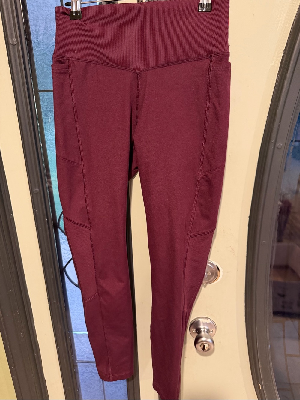 PINK Victoria's Secret High-Waist Burgundy Leggings